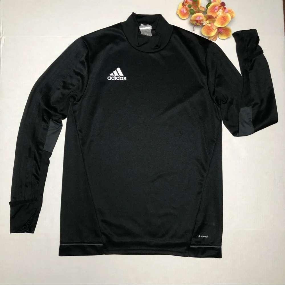Adidas Boy’s Mock Neck Long Sleeve Climacool Shirt - Picture 1 of 9